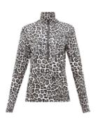 Matchesfashion.com Goldbergh - Lilja Leopard Print Half Zip Thermal Top - Womens - Leopard
