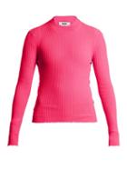 Matchesfashion.com Msgm - Ribbed Knit Top - Womens - Pink