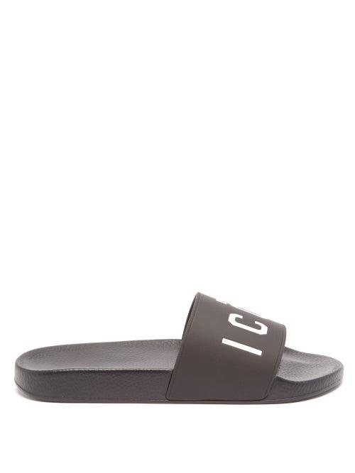 Dsquared2 - Logo-print Rubber Slides - Mens - Black White