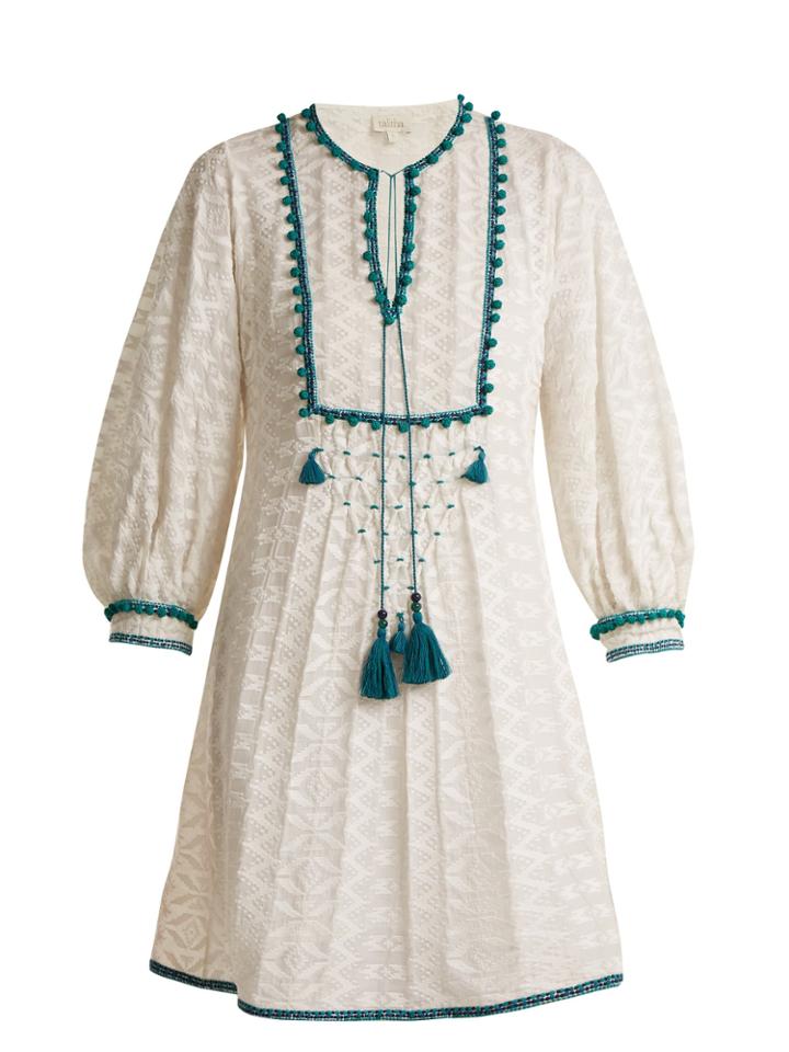 Talitha Ilaria Tassel-embellished Silk-blend Dress
