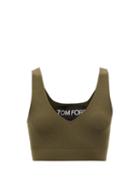 Tom Ford - Silk And Cashmere-blend Knit Bralette Top - Womens - Khaki