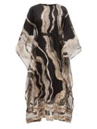 Matchesfashion.com Taller Marmo - Santa Fe Metallic Fil-coup Jacquard Kaftan Dress - Womens - Black Gold