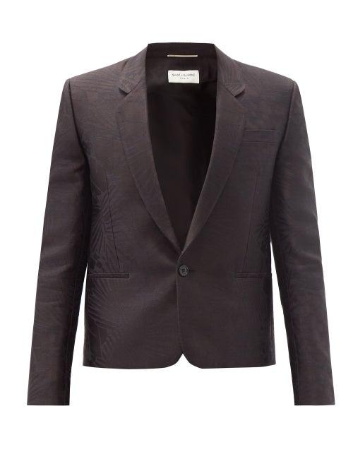 Matchesfashion.com Saint Laurent - Spencer Single-breasted Silk-jacquard Blazer - Mens - Black