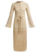 Matchesfashion.com Proenza Schouler - Lurex Open Knit Dress - Womens - Beige