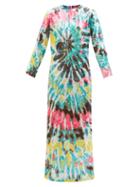 Ashish - Tie-dye Sequinned Maxi Dress - Womens - Blue Multi