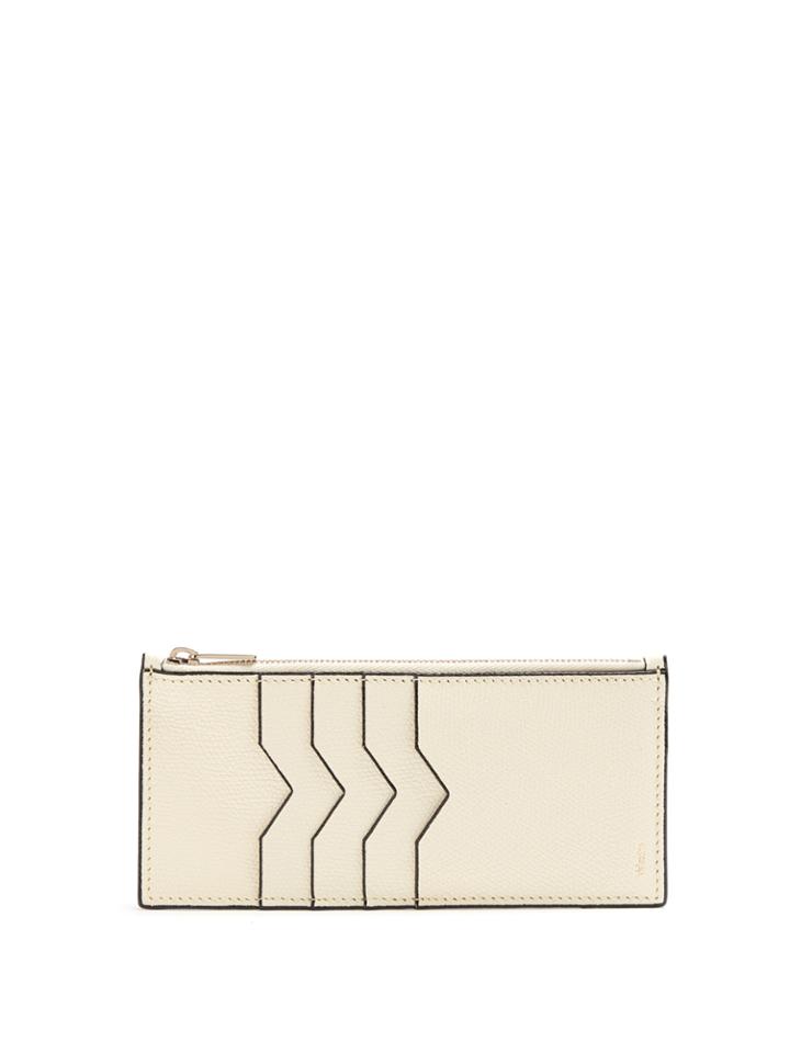 Valextra Vertical Grained-leather Cardholder