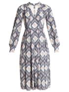 Emilia Wickstead Sidney Tapestry-print Pleated Crepe Midi Dress