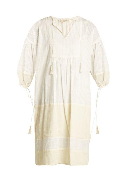 Matchesfashion.com The Great - The Panel Tunic Tassel Trimmed Dress - Womens - Ivory
