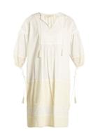 Matchesfashion.com The Great - The Panel Tunic Tassel Trimmed Dress - Womens - Ivory