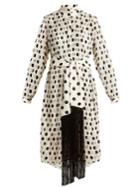 Zimmermann Rife High-neck Pleated Polka-dot Dress