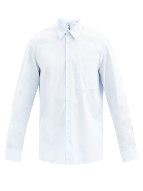 Matchesfashion.com Another Aspect - 3.0 Patch-pocket Organic-cotton Twill Shirt - Mens - Light Blue