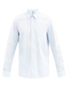 Matchesfashion.com Another Aspect - 3.0 Patch-pocket Organic-cotton Twill Shirt - Mens - Light Blue