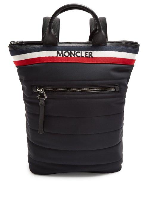 Matchesfashion.com Moncler - Cerro Logo Embroidered Quilted Backpack - Mens - Black Multi