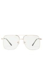 Matchesfashion.com Le Specs - Equilateral Aviator Metal Glasses - Womens - Gold