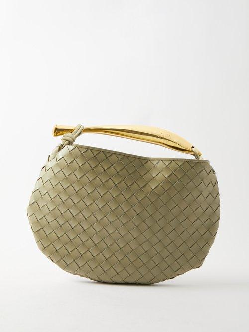 Bottega Veneta - Sardine Intrecciato-leather Handbag - Womens - Khaki