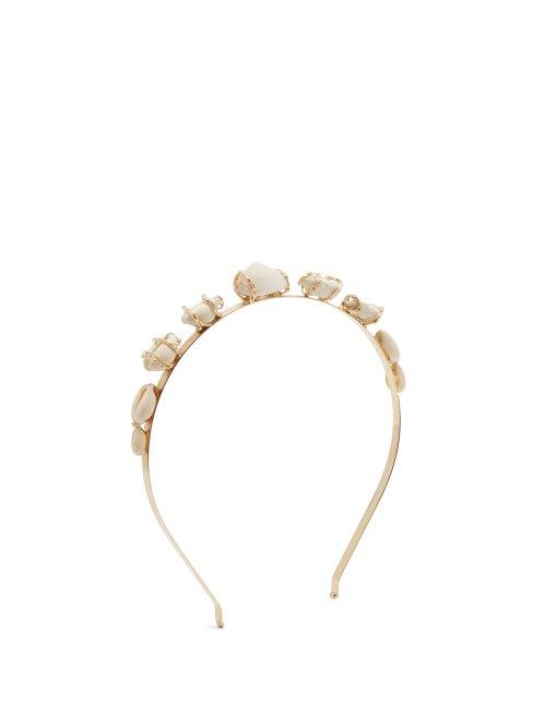 Matchesfashion.com Rosantica By Michela Panero - Beatrix Shell Headband - Womens - White