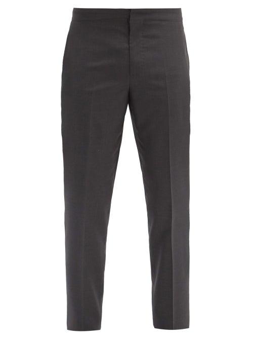 Matchesfashion.com Brunello Cucinelli - Side-stripe Wool-blend Tuxedo Trousers - Mens - Black