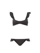 Matchesfashion.com Zimmermann - Bonita Frilled Bikini - Womens - Black