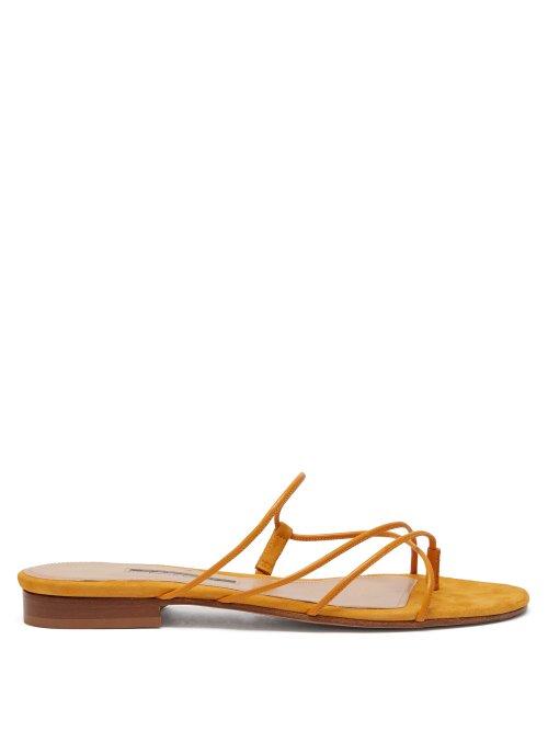 Matchesfashion.com Emme Parsons - Chris Leather And Suede Sandals - Womens - Yellow