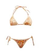 Zimmermann - Andie Crochet-trimmed Triangle Bikini - Womens - Multi