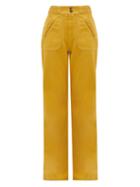 Matchesfashion.com Marc Jacobs Runway - Braided High-rise Cotton Flared Jeans - Womens - Yellow