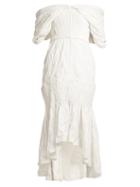 Matchesfashion.com Jonathan Simkhai - Smocked Off Shoulder Dress - Womens - White