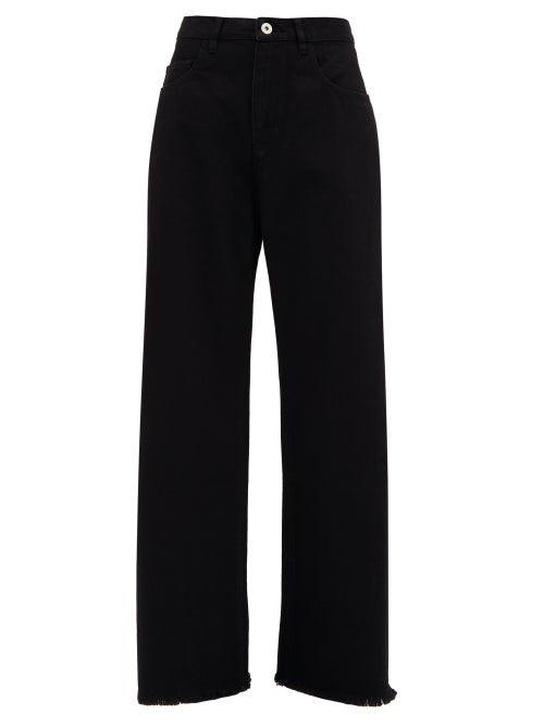 Matchesfashion.com Marques'almeida - Frayed-cuff Wide-leg Jeans - Womens - Black