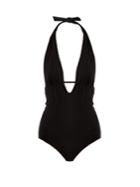 Fendi Lace-up Plunge Swimsuit