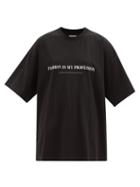 Ladies Rtw Vetements - Fashion Is My Profession Oversized Cotton T-shirt - Womens - Black