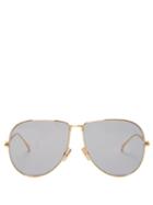 Matchesfashion.com Fendi - Baguette Aviator Metal Sunglasses - Womens - Green