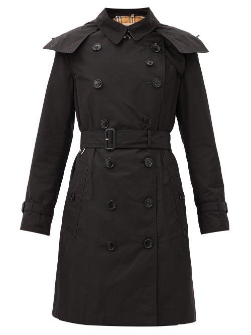 Matchesfashion.com Burberry - Kensington Taffeta Trench Coat - Womens - Black