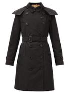 Matchesfashion.com Burberry - Kensington Taffeta Trench Coat - Womens - Black