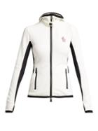 Matchesfashion.com Moncler Grenoble - Logo Embroidered Hooded Fleece Jacket - Womens - White Multi