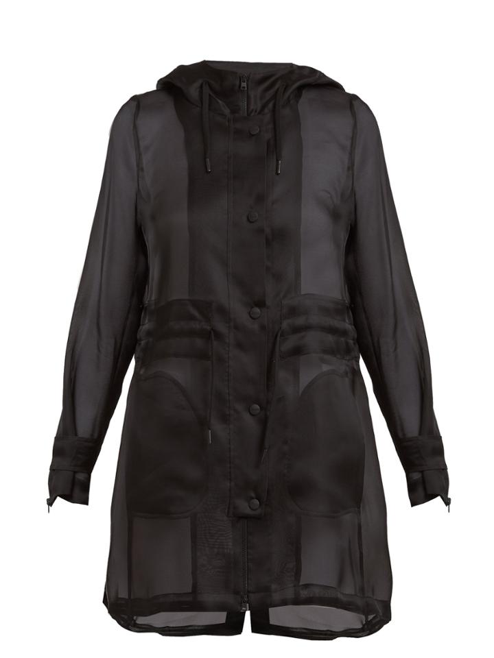 Herno Hooded Semi-sheer Silk-organza Parka
