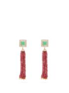 Matchesfashion.com Jade Jagger - Diamond, Ruby, Chrysoprase & 18kt Gold Earrings - Womens - Ruby