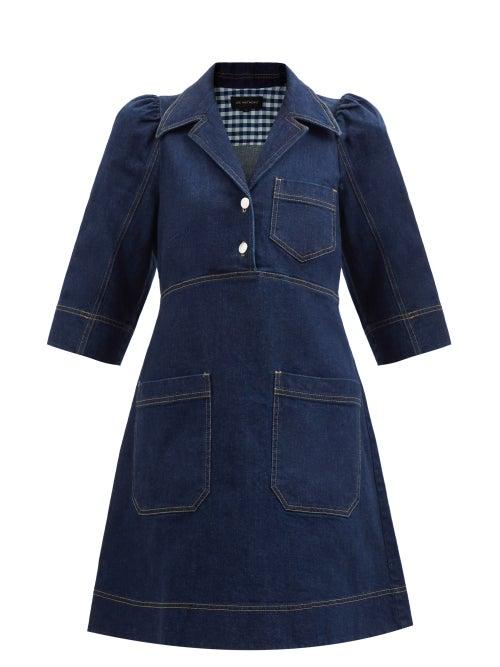 Lee Mathews - Quincy Patch-pocket Denim Dress - Womens - Dark Denim