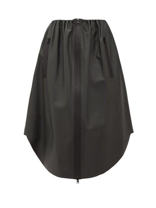 Matchesfashion.com Bottega Veneta - Utility-zip Leather Skirt - Womens - Dark Grey