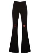 Matchesfashion.com Thomas Tait - High Rise Flared Crepe Trousers - Womens - Black Red