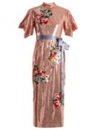 Erdem Emery Floral-embroidered Sequin Dress