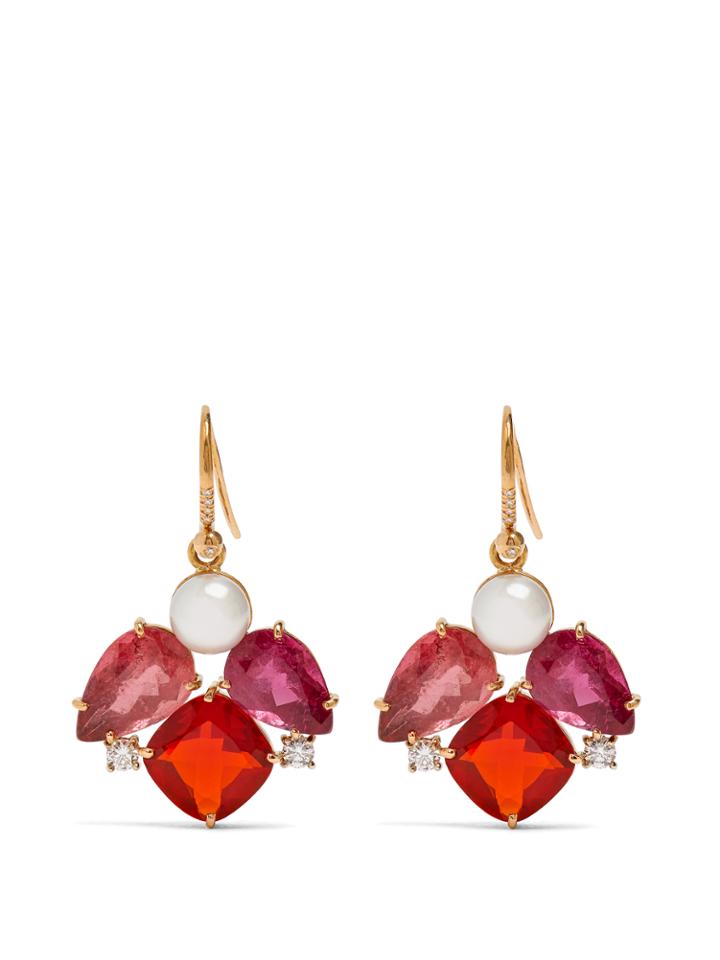 Irene Neuwirth Diamond, Tourmaline, Pearl & Rose-gold Earrings