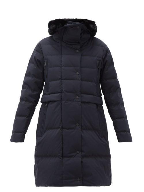 Matchesfashion.com Fusalp - Marilou Faux-fur Trim Hood Quilted-shell Coat - Womens - Navy