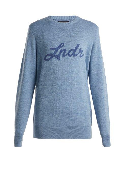 Matchesfashion.com Lndr - Double Happiness Merino Wool Sweater - Womens - Light Blue