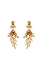 Oscar De La Renta Gold-plated Rose-drop Clip-on Earrings