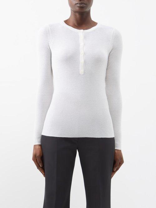Gabriela Hearst - Julian Cashmere-blend Henley Top - Womens - Ivory