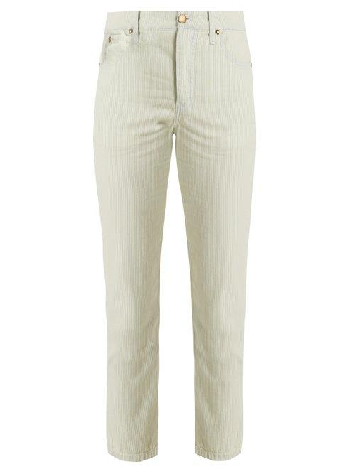 Matchesfashion.com The Great - The Fellow Striped Cotton Jeans - Womens - Light Denim