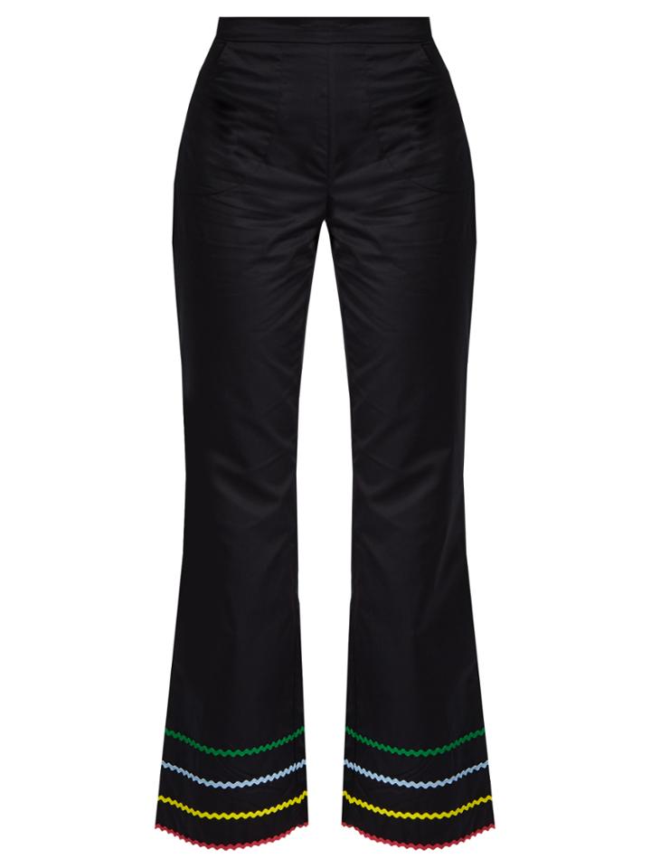 Anna October Ric-rac Trimmed Flared Trousers
