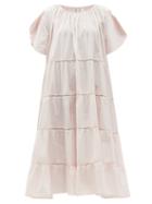 Matchesfashion.com Merlette - Alegre Tiered Cotton-poplin Sun Dress - Womens - Light Pink