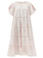 Matchesfashion.com Merlette - Alegre Tiered Cotton-poplin Sun Dress - Womens - Light Pink