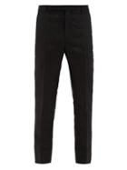 Matchesfashion.com Saint Laurent - Floral-jacquard Wool-blend Slim-leg Trousers - Mens - Black