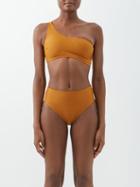 Casa Raki - Clarissa One-shoulder Recycled-fibre Bikini Top - Womens - Tan
